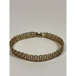 Vintage Filigree Bracelet Silver Tone Intricate Links
